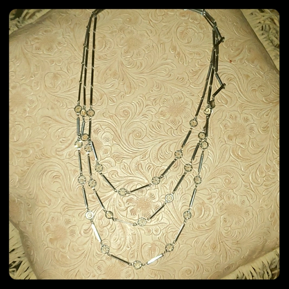 3 layered bar chain necklace